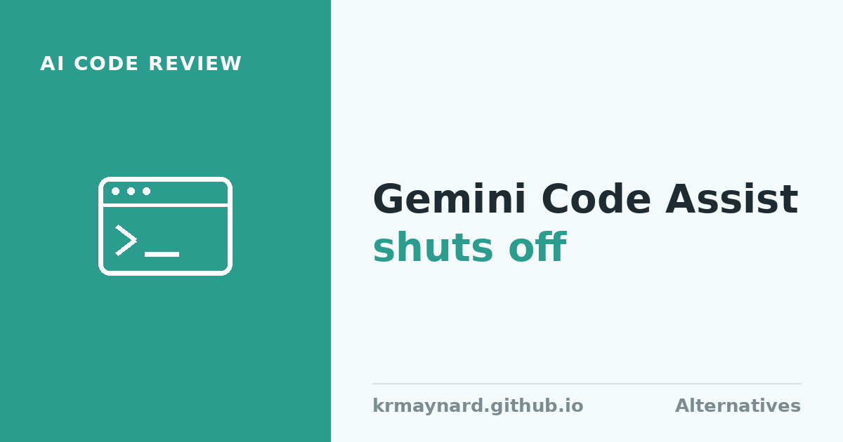 Article header: Gemini Code Assist's GitHub reviewer shuts off today — where to go next