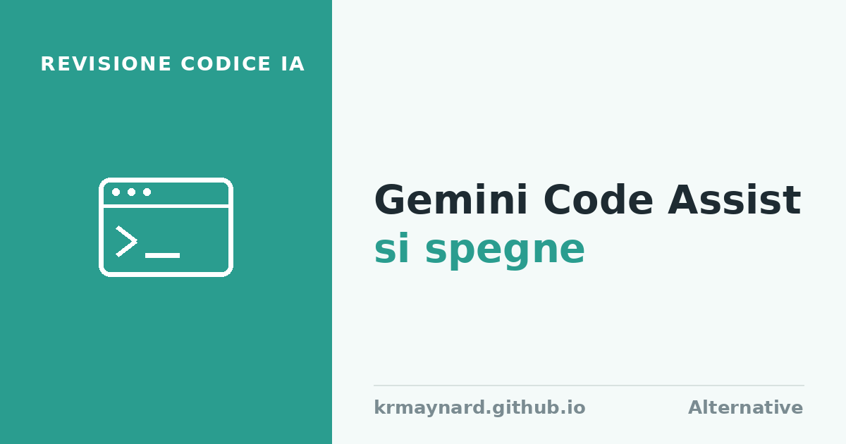 Intestazione dell'articolo: il reviewer GitHub di Gemini Code Assist si spegne oggi — dove andare adesso